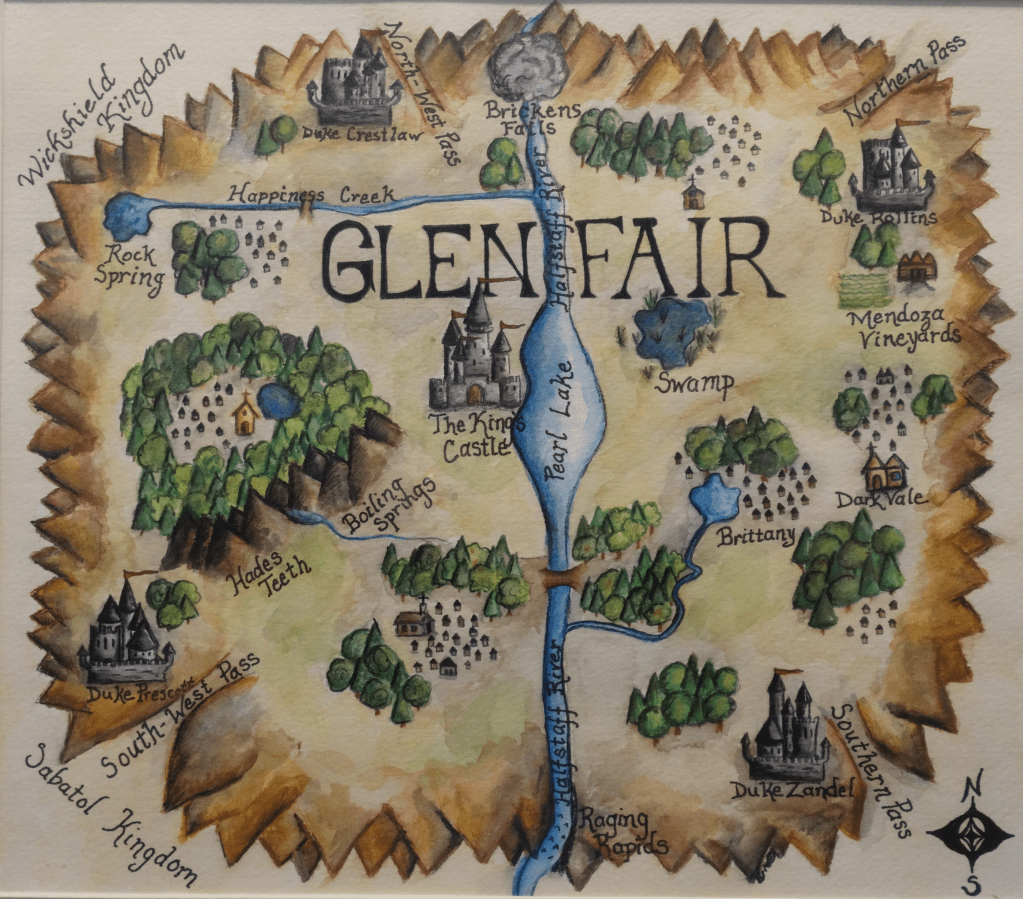 Map of Glenfair from the Gleanfair Series written by Robin Series